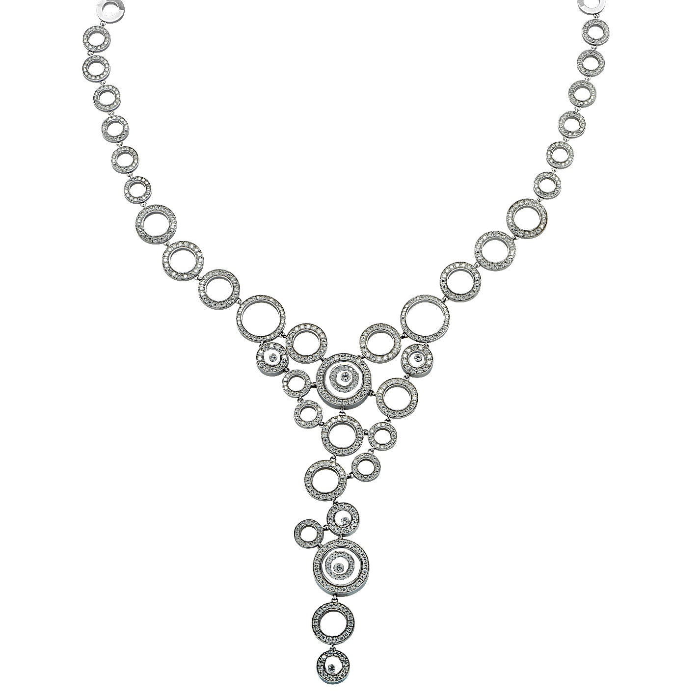 Chopard Post-1980s 18KT White Gold Diamond Necklace front view
