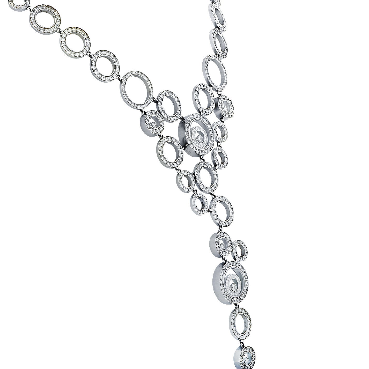 Chopard Post-1980s 18KT White Gold Diamond Necklace side view