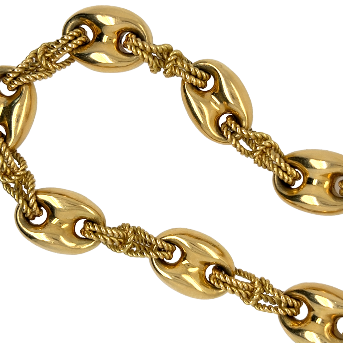 Post-1980s 18KT Yellow Gold Necklace close-up details