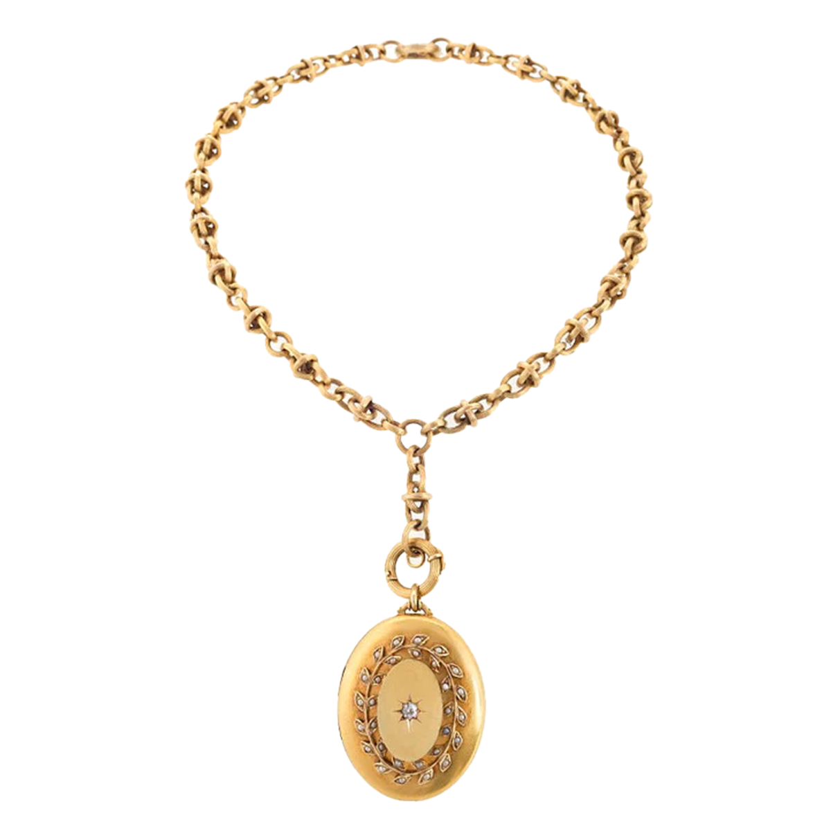 Gold locket necklace discount vintage