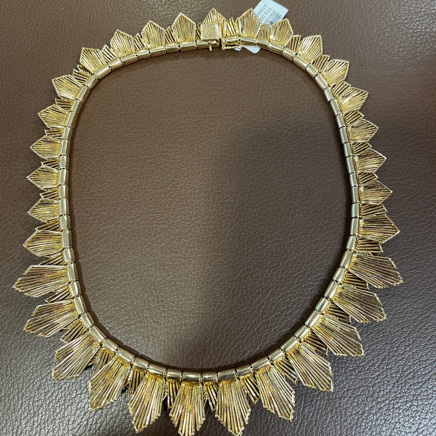 1960s 18KT Yellow Gold Fringe Necklace back view