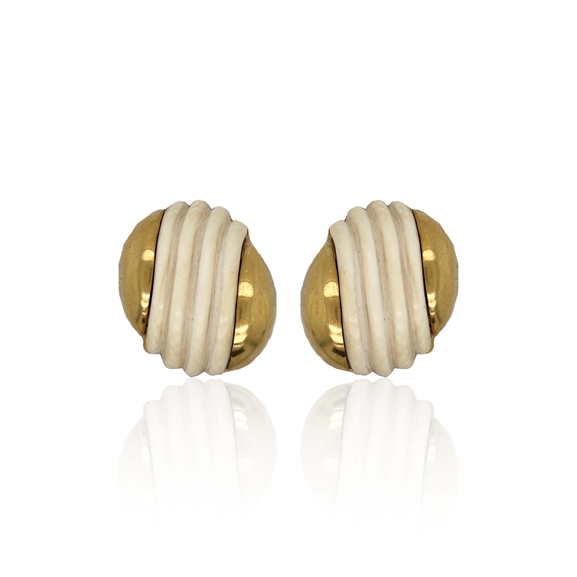 Cartier 1960s 18KT Yellow Gold Earrings front view