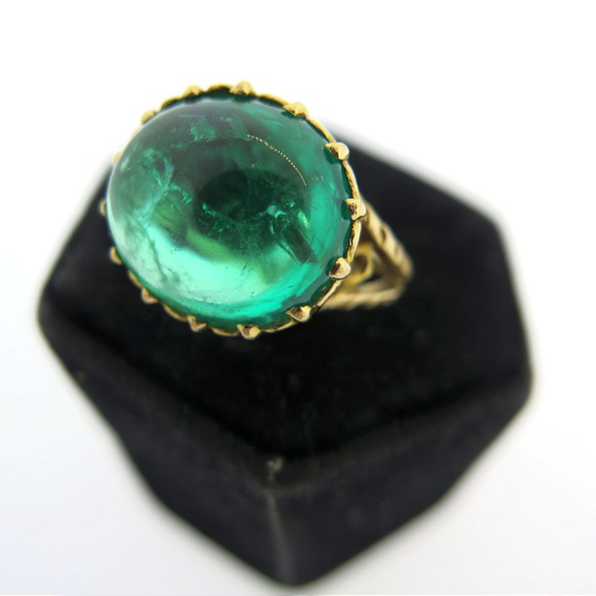Victorian 18ct Gold, Emerald and Diamond Three Stone Ring (112S) | The  Antique Jewellery Company