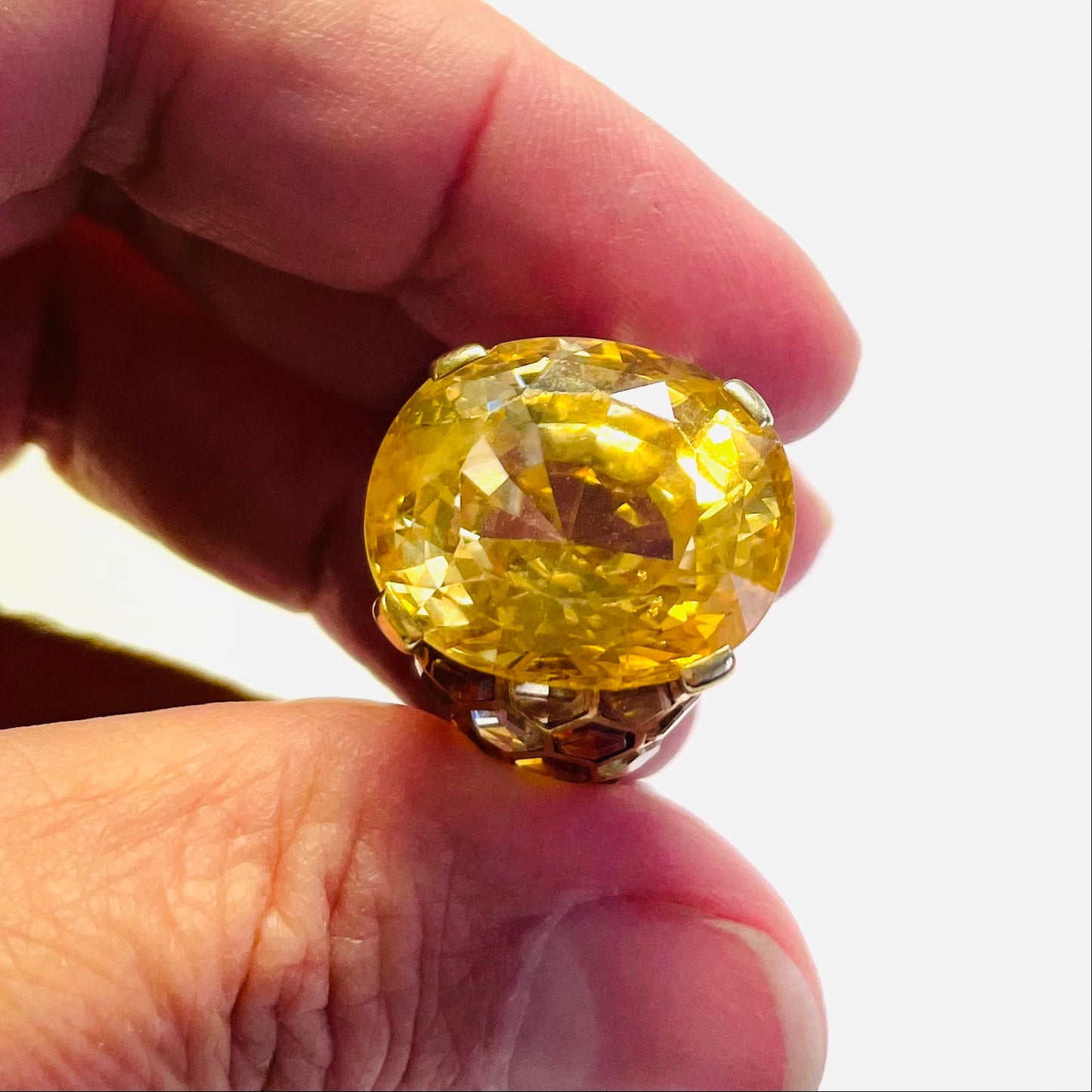 Suzanne Belperron French 1940s 18KT Yellow Gold Yellow Sapphire & Citrine Ring front