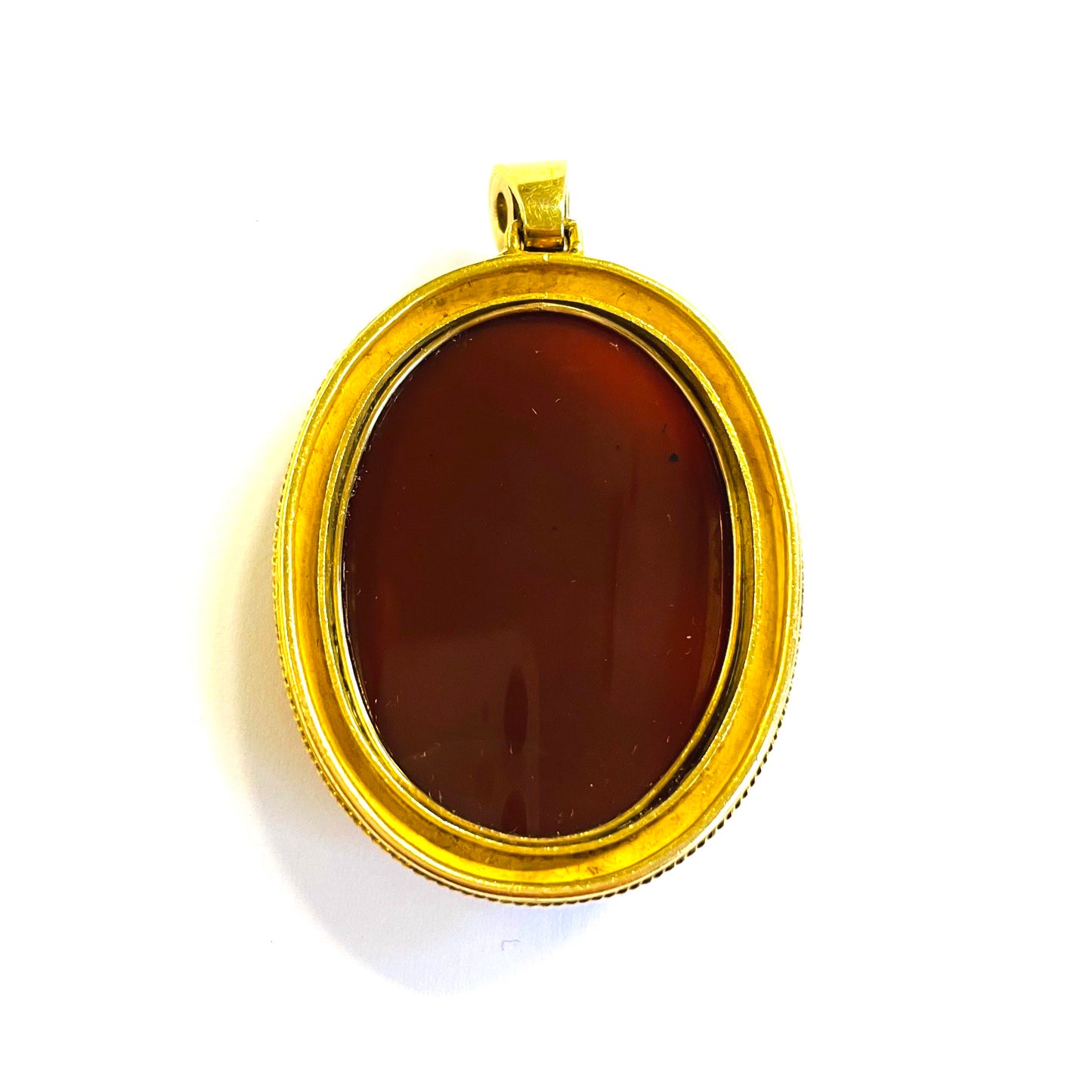Victorian 18KT Yellow Gold Agate Pendants  back