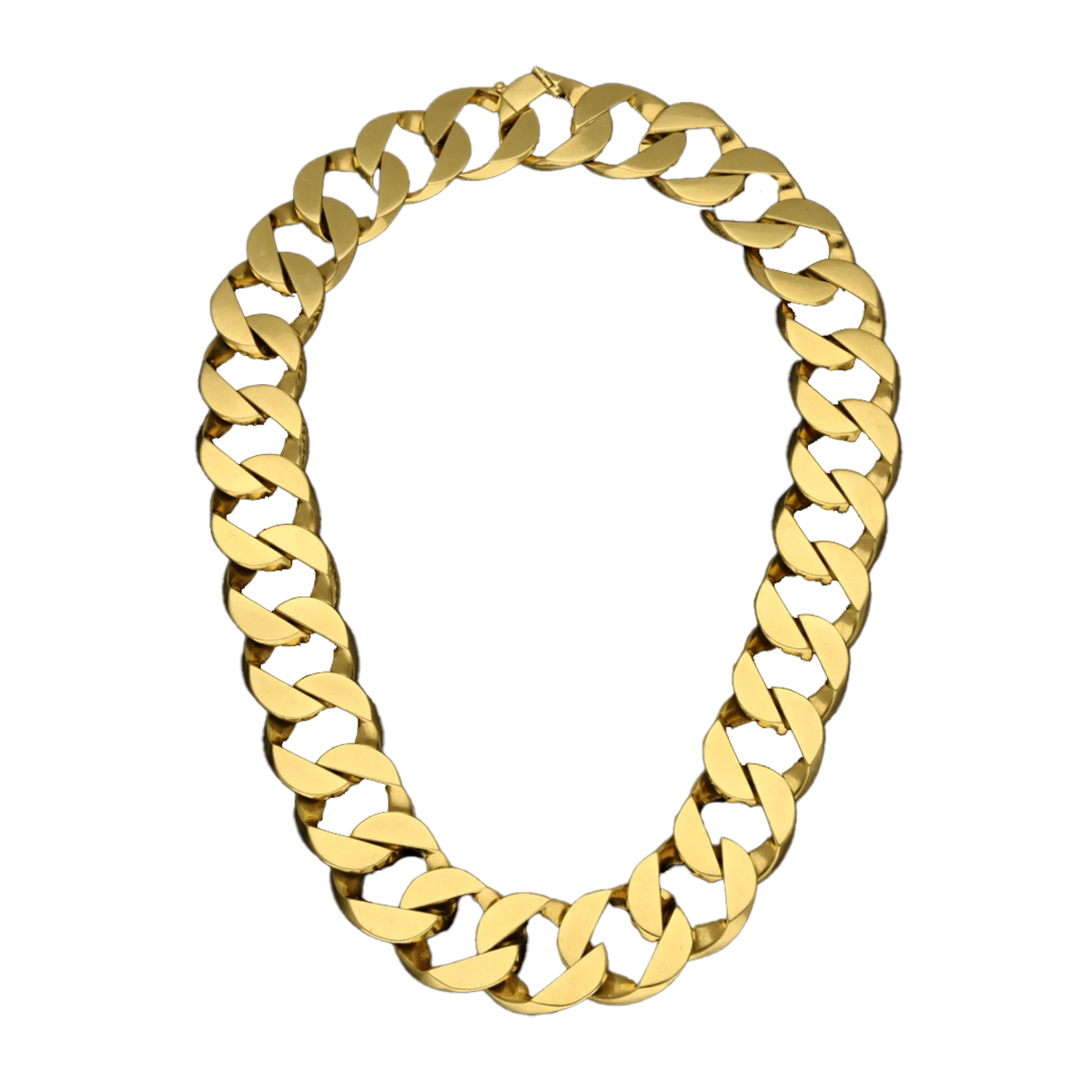 Fulco Di Verdura 1970s 18KT Yellow Gold Curb-Link Necklace front