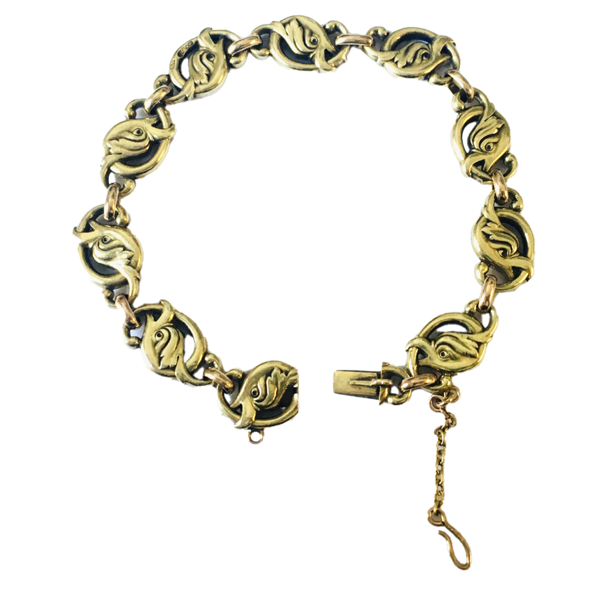 Carl Faberge Russian Art Nouveau 18KT Yellow Gold Bracelet front