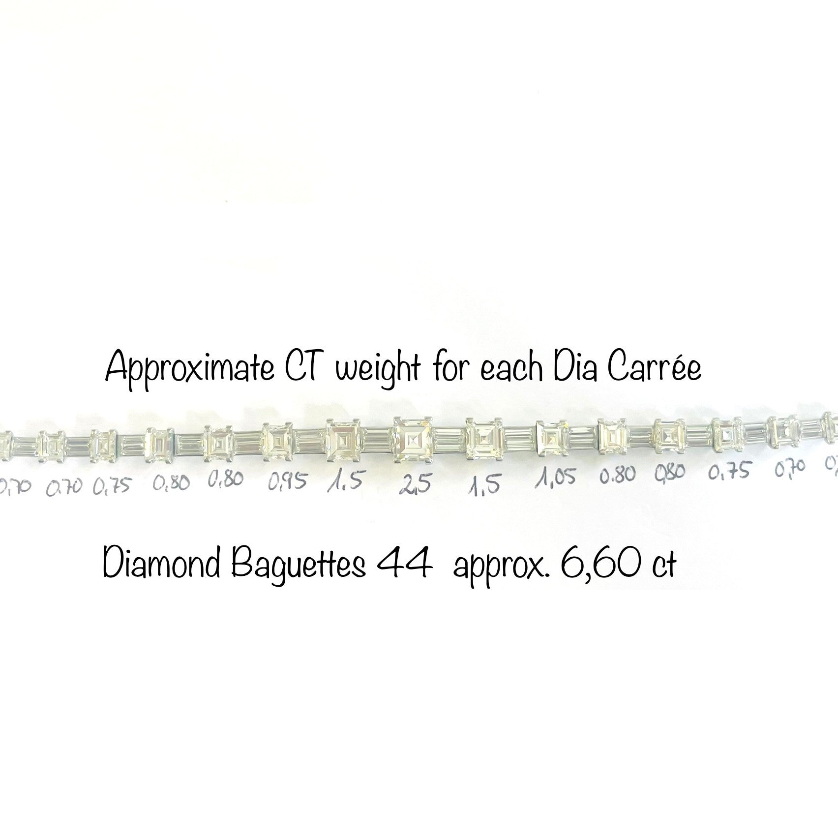 French 1980s Platinum Diamond Bracelet details