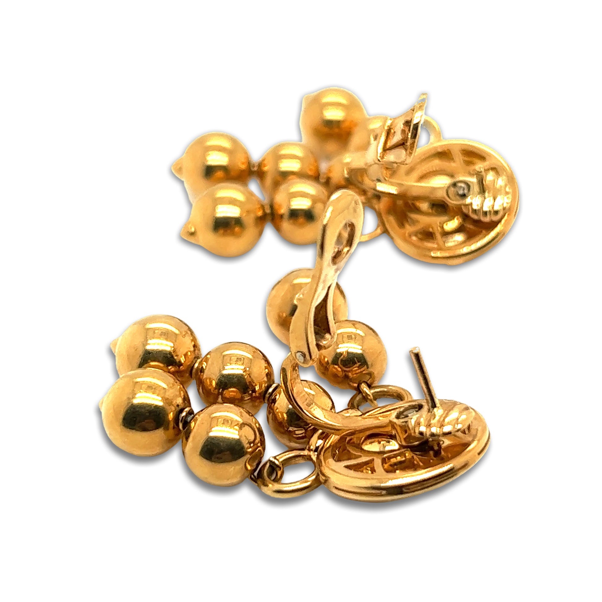 Bulgari 1950s 18KT Yellow Gold Bead Earrings back
