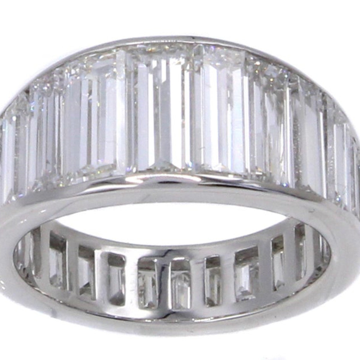 Post-1980s Platinum Diamond Eternity Ring close-up details