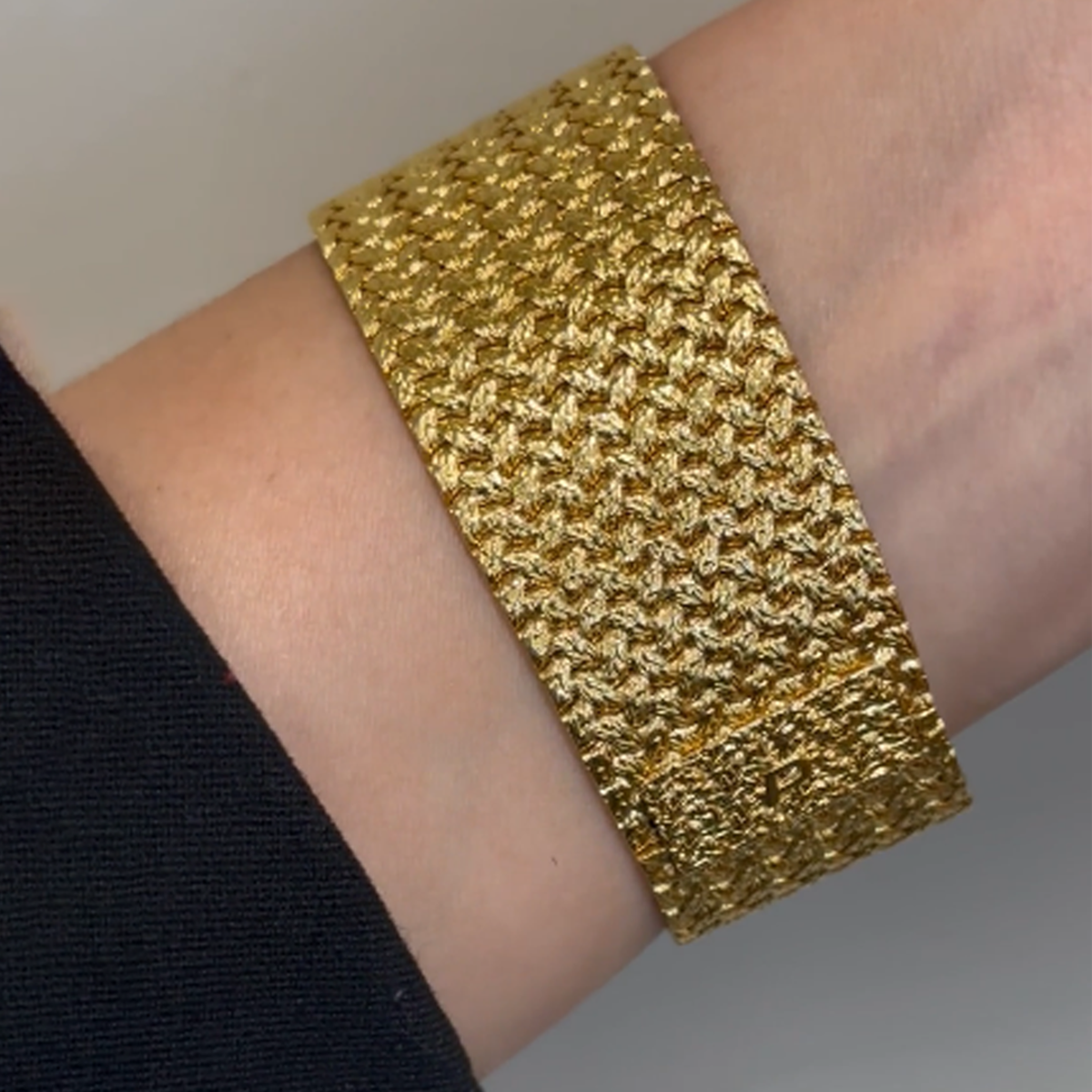 Piaget 1980s 18KT Yellow Gold Watch Bracelet on wrist