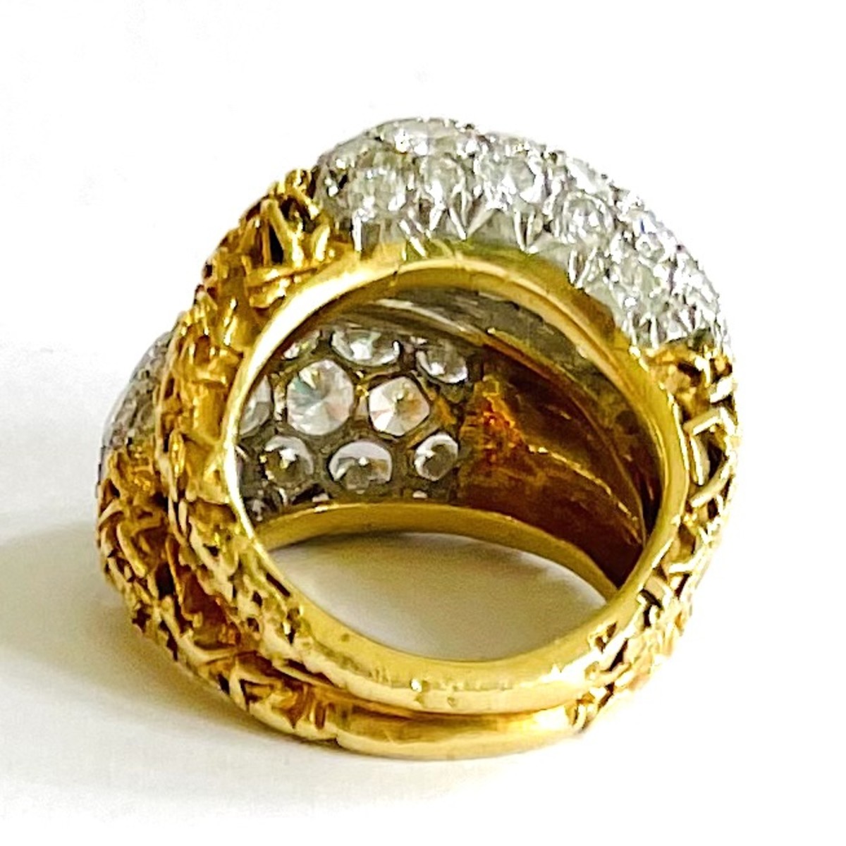 Van Cleef & Arpels 1960s 18KT Yellow Gold Diamond Ring back