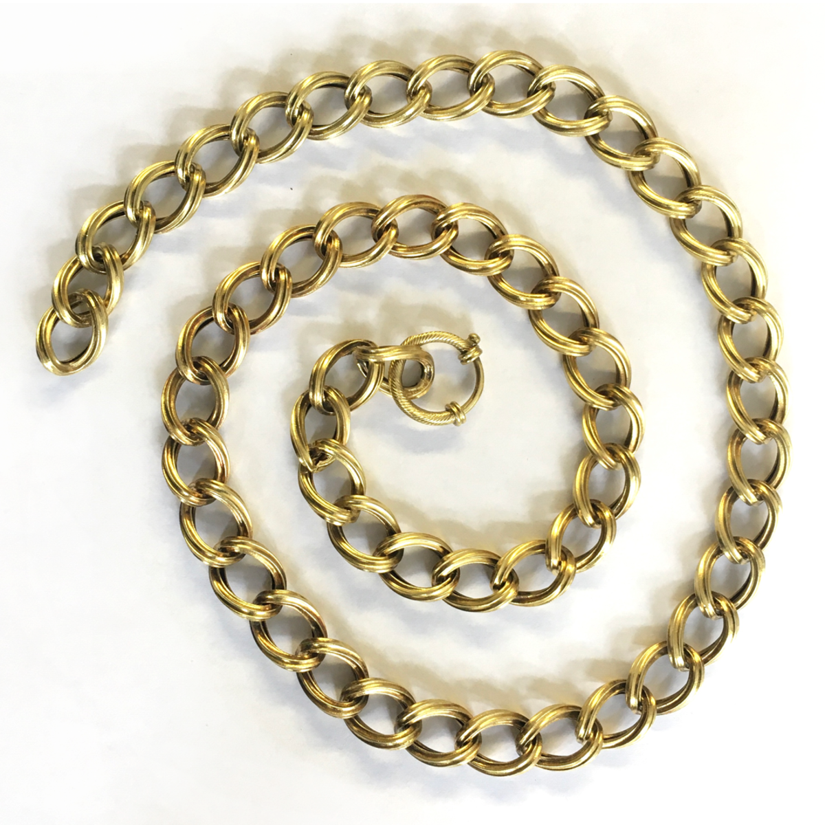 Antique 18KT Yellow Gold Chain Link Necklace top