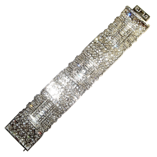 Cartier Paris French Art Deco Platinum Diamond Bracelet back