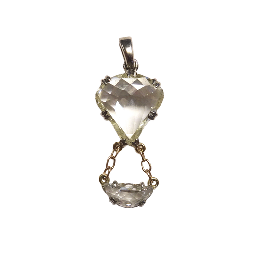 1930s Platinum & 18KT Yellow Gold Diamond Hot Air Balloon Pendant front