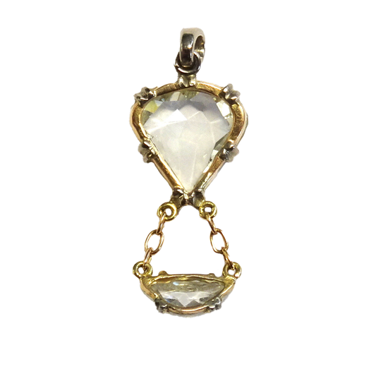 1930s Platinum & 18KT Yellow Gold Diamond Hot Air Balloon Pendant back