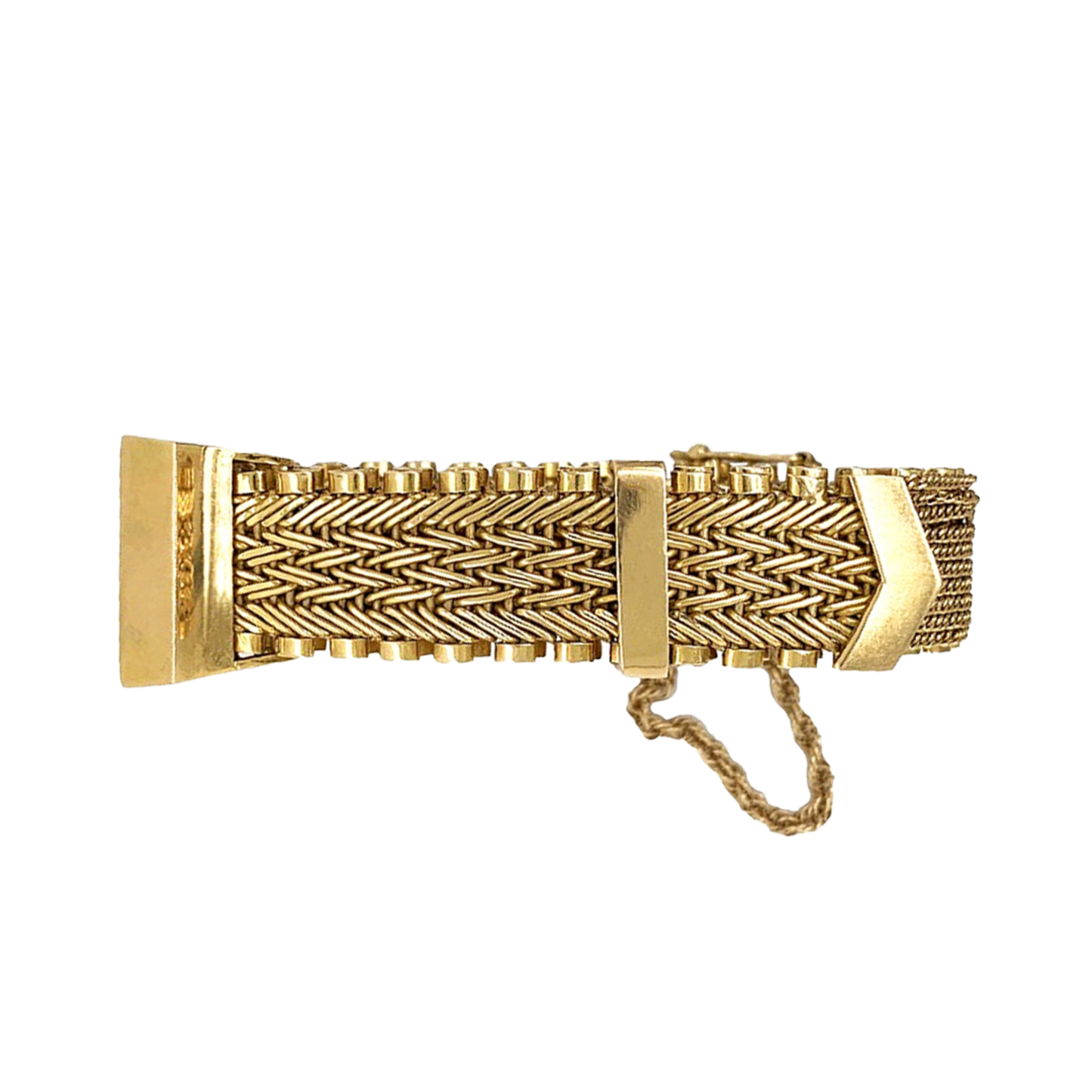 1960s 18KT Yellow Gold Tassel Bracelet front