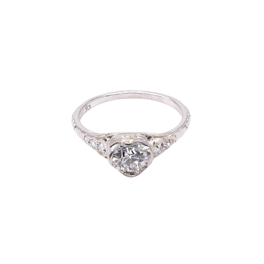 Art Deco Platinum Diamond Ring front