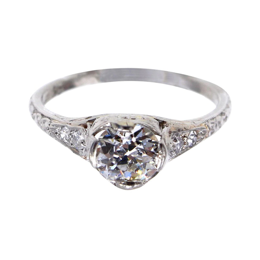 Art Deco Platinum Diamond Ring front