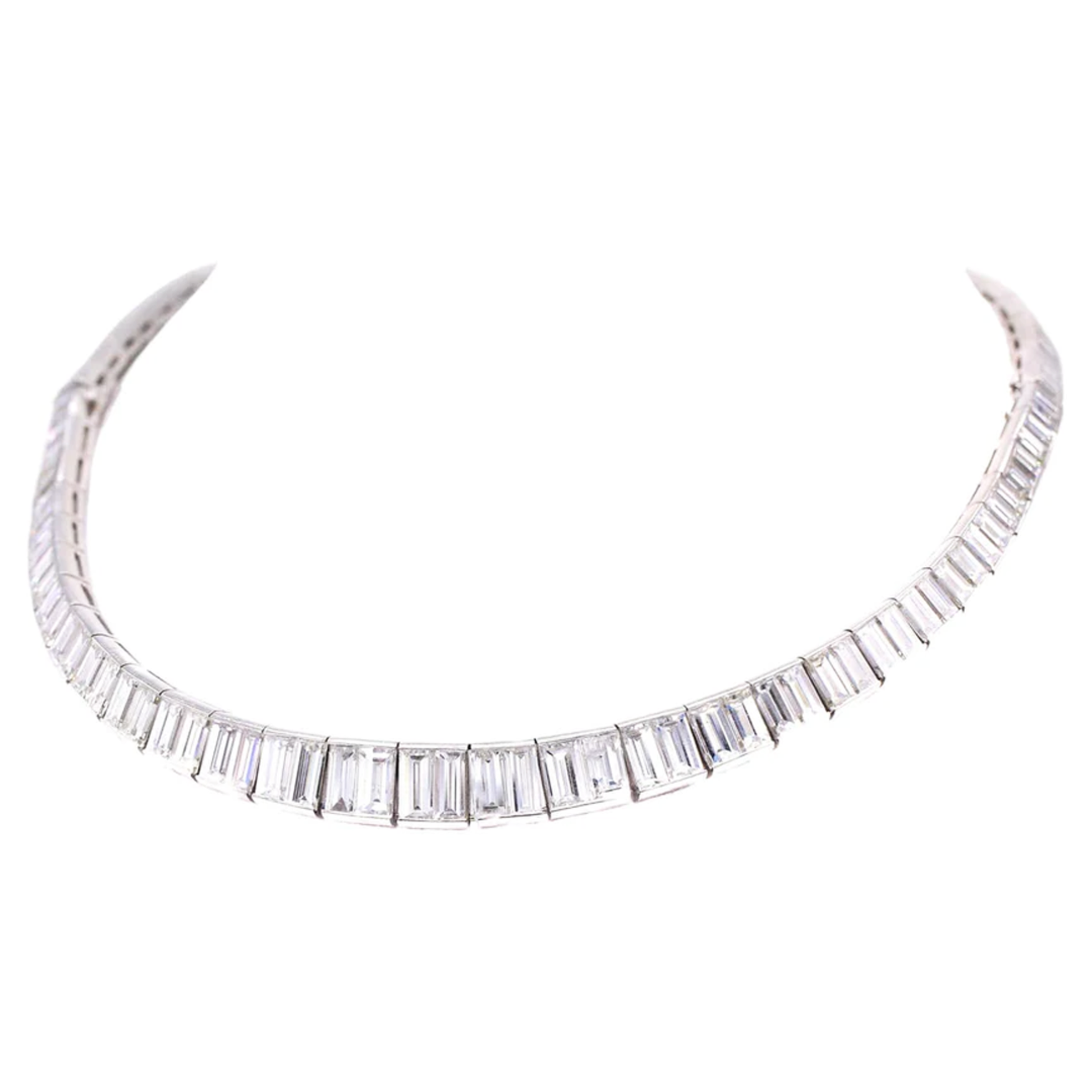 1950s Platinum Diamond Necklace/Bracelet front