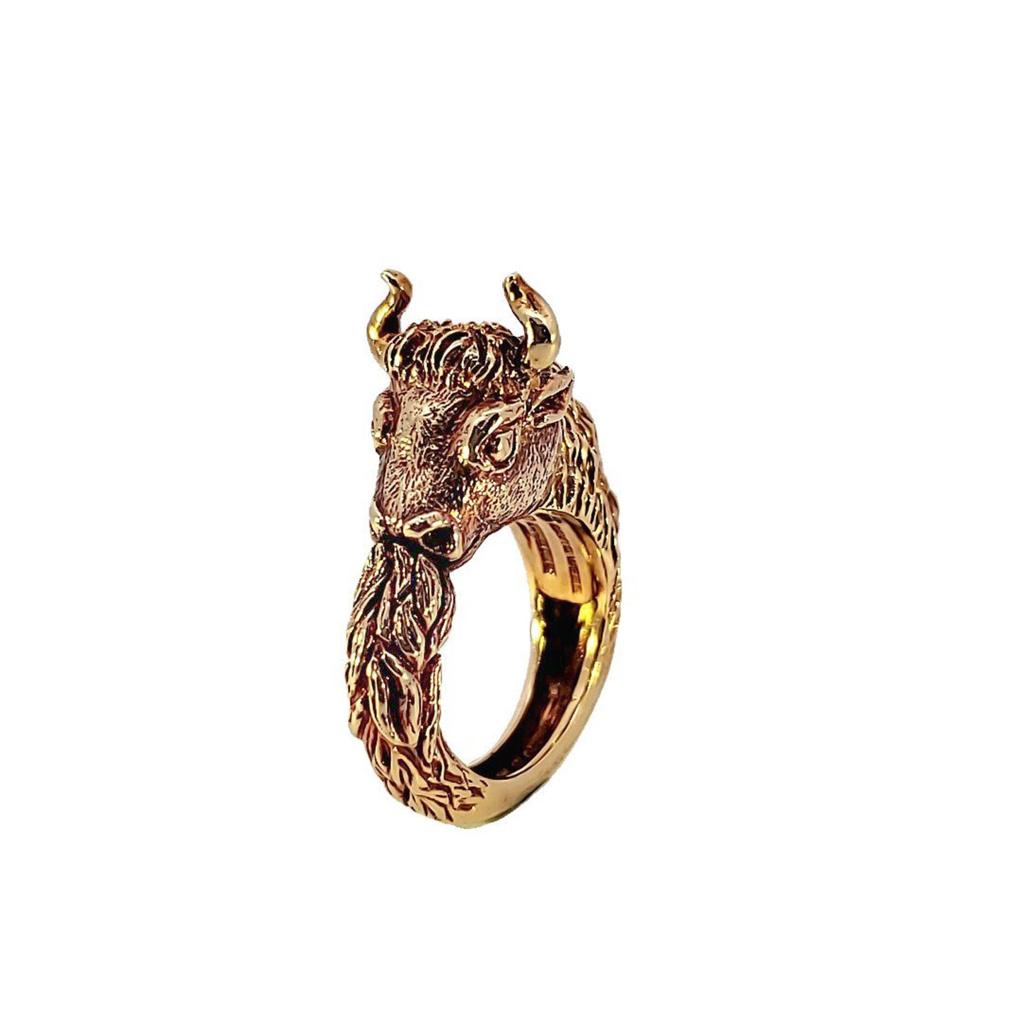 David Webb 1960s 18KT Yellow Gold Ox Ring front