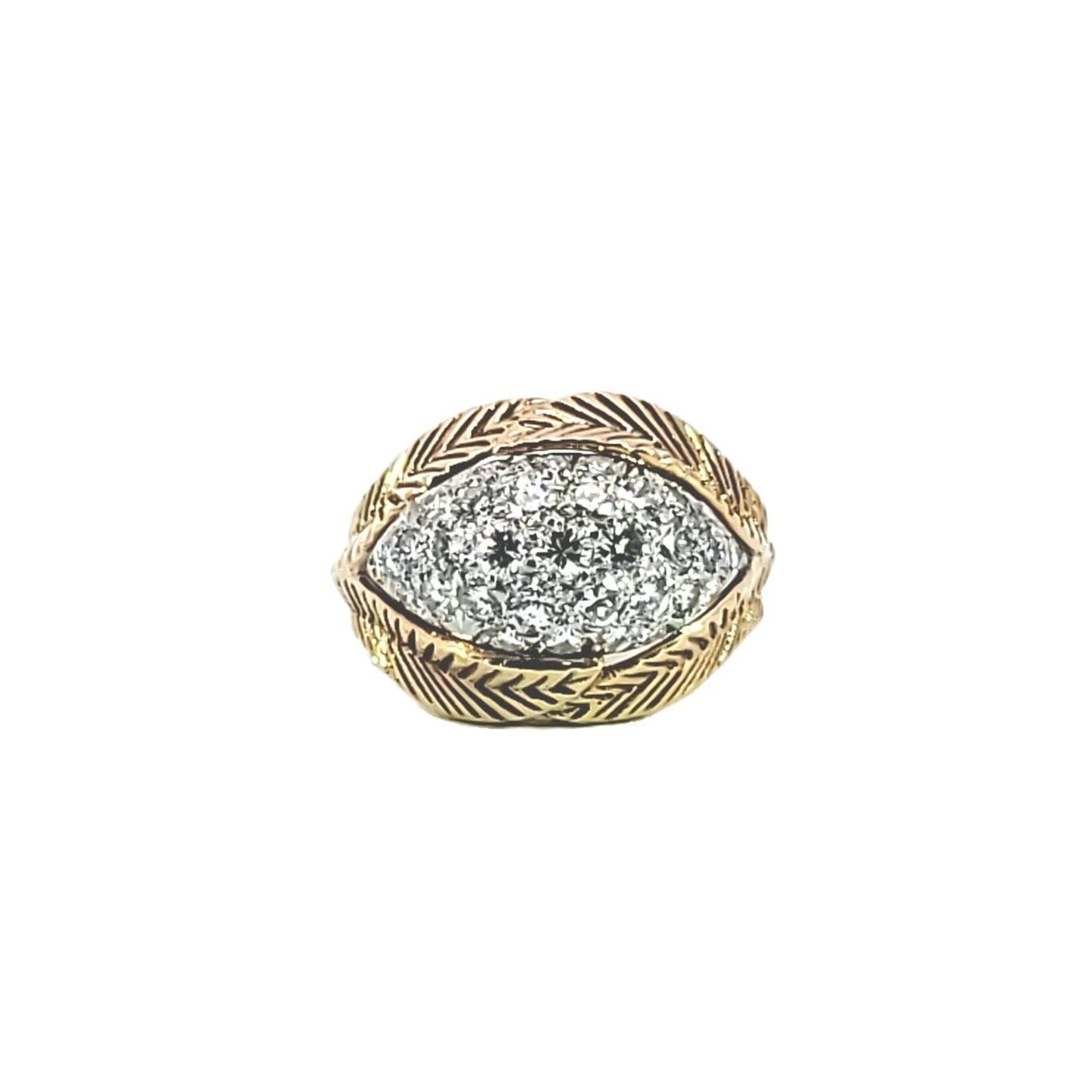 Van Cleef & Arpels 1950s 18KT Yellow Gold Diamond Ring front