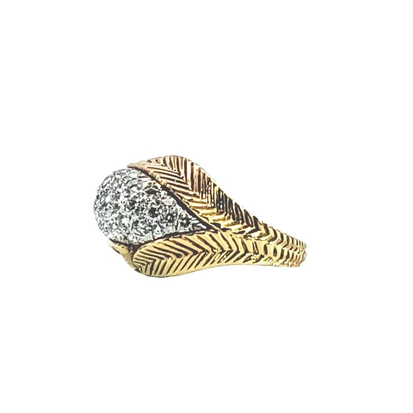 Van Cleef & Arpels 1950s 18KT Yellow Gold Diamond Ring side