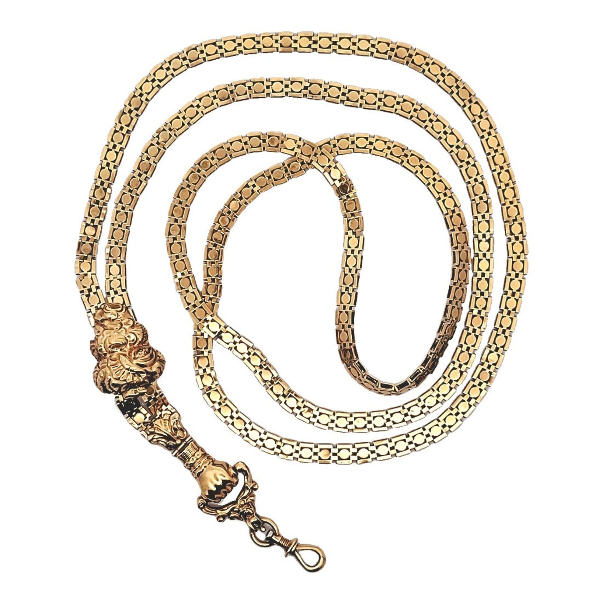 French Antique 18KT Yellow Gold Sautoir Necklace