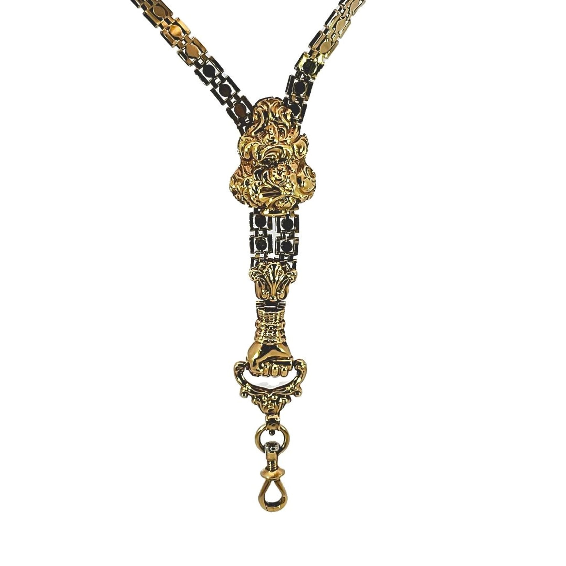 French Antique 18KT Yellow Gold Sautoir Necklace back