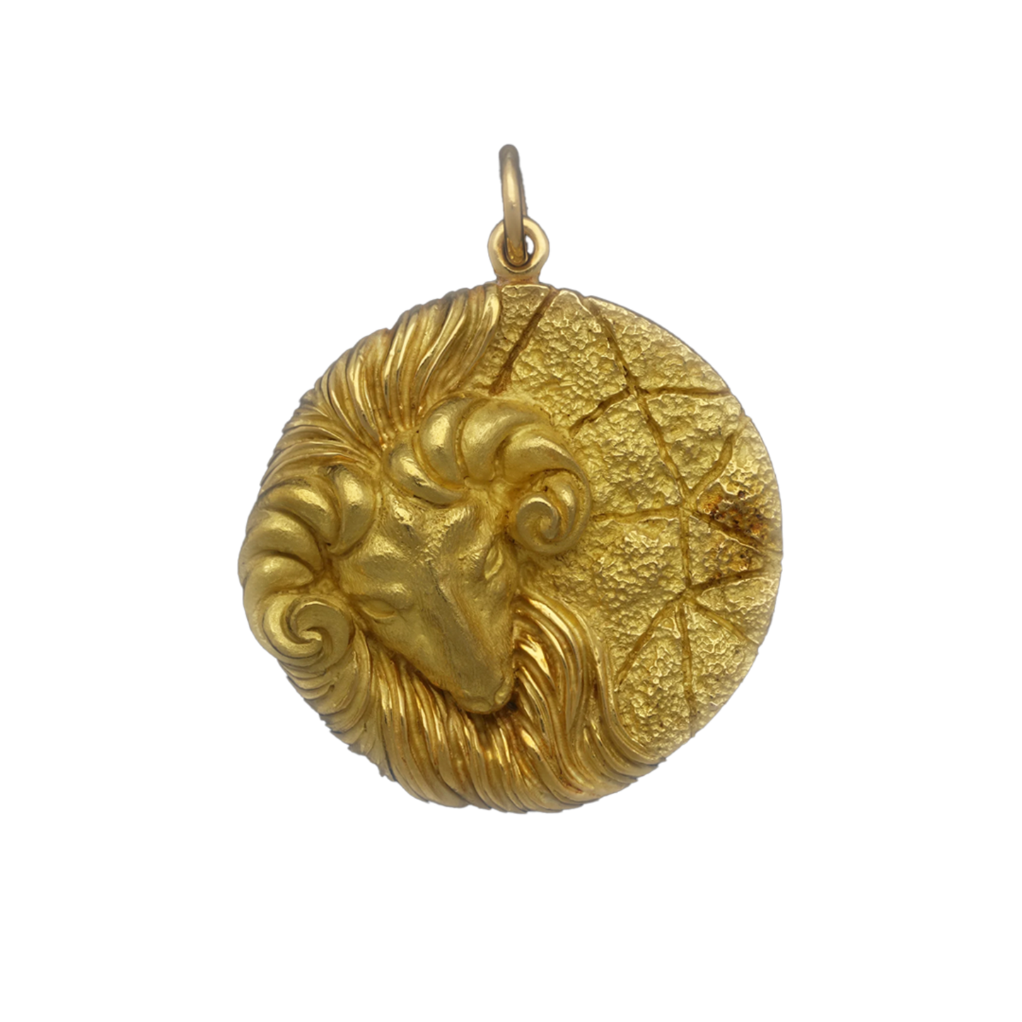 Tiffany & Co. 1970s 18KT Yellow Gold Aries Pendant front