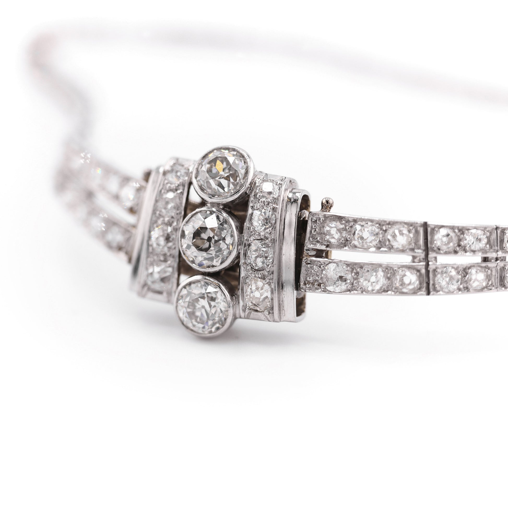 1930s Platinum Diamond Necklace / Bracelet front
