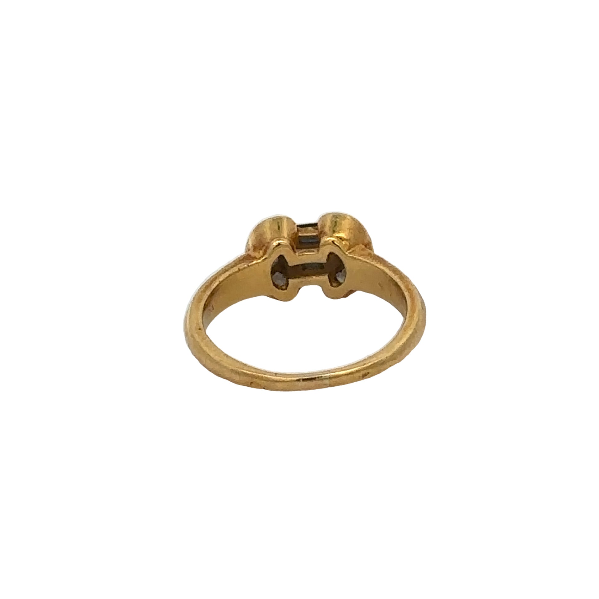 Van Cleef & Arpels 1970s 18KT Yellow Gold Sapphire & Diamond Ring back
