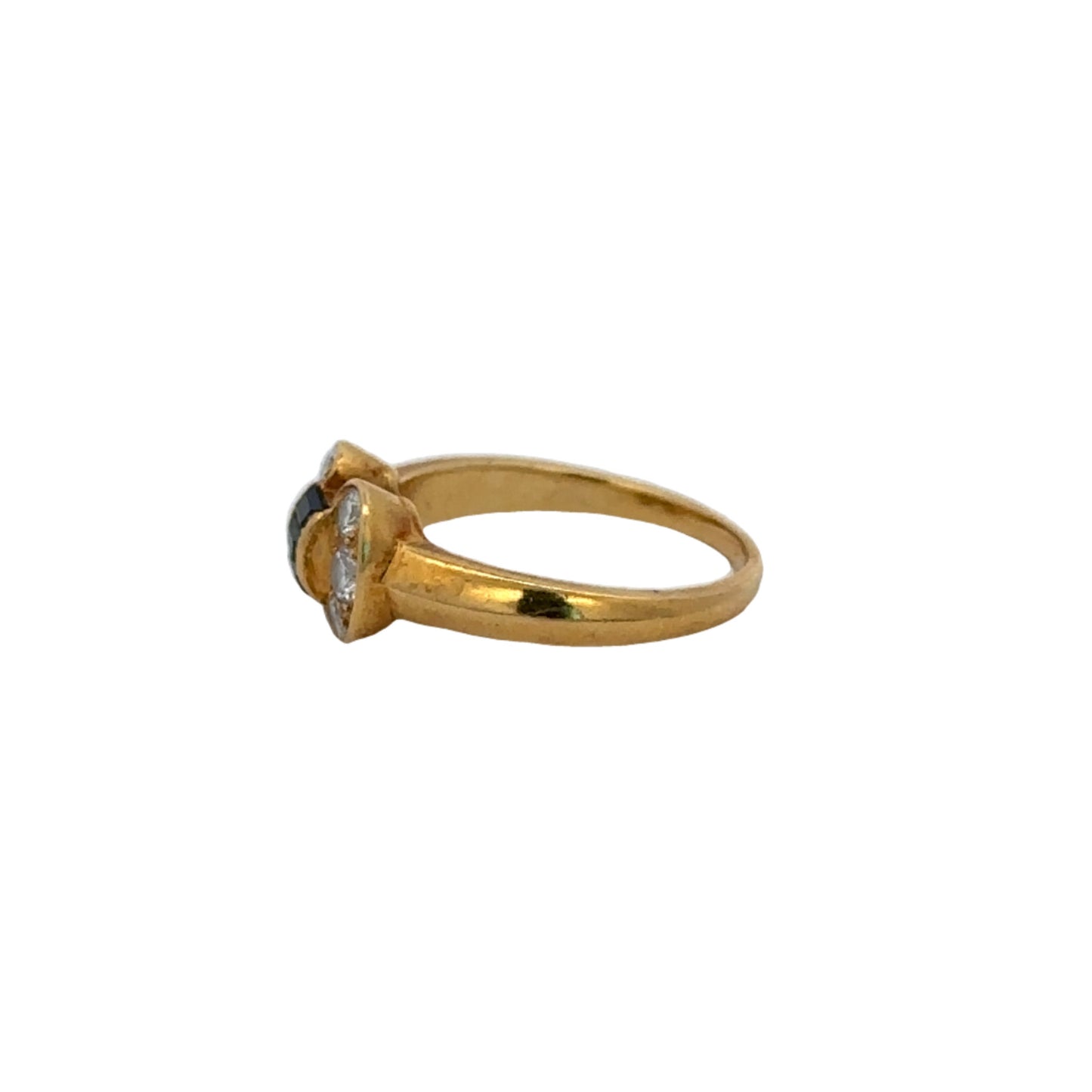 Van Cleef & Arpels 1970s 18KT Yellow Gold Sapphire & Diamond Ring side