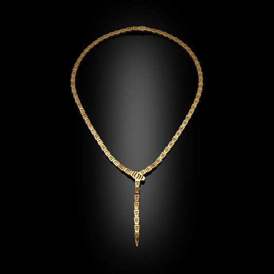 Bulgari Post-1980s 18KT Rose Gold Diamond Serpenti Viper Necklace back