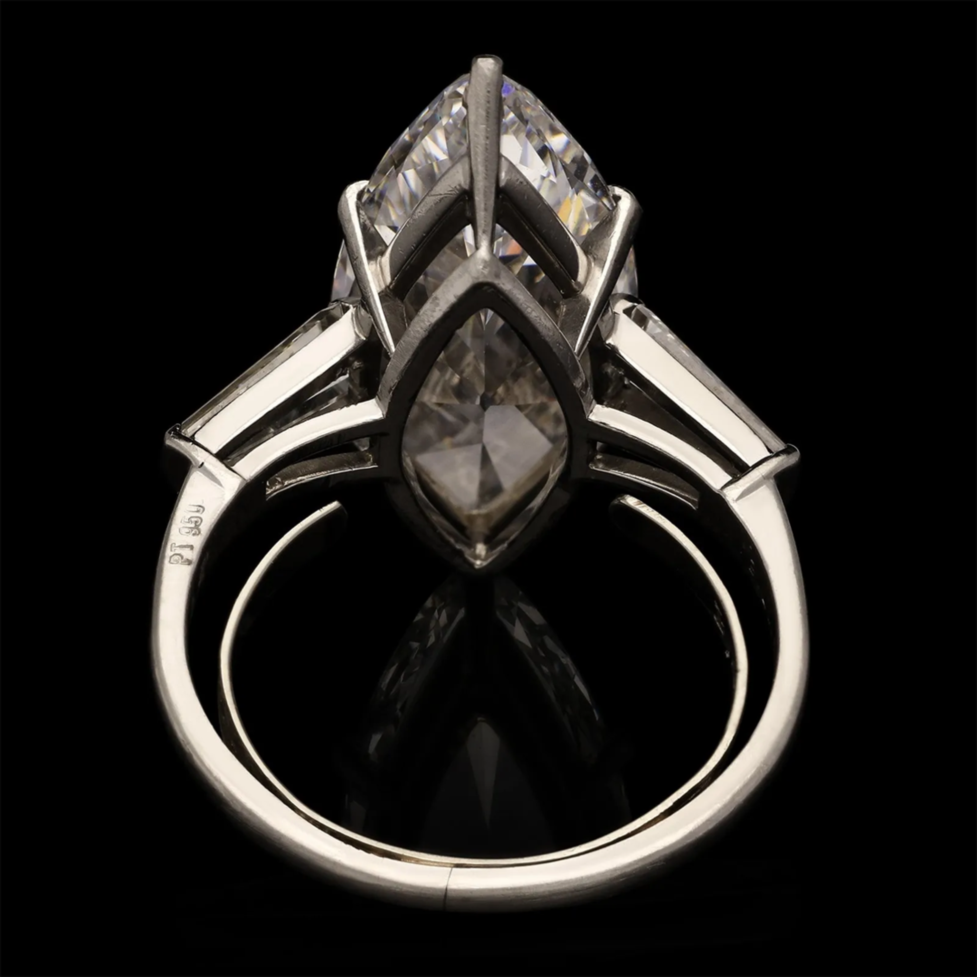 Bulgari 1960s Platinum Diamond Ring back