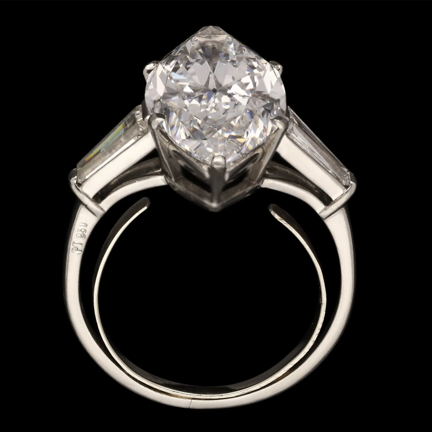 Bulgari 1960s Platinum Diamond Ring top