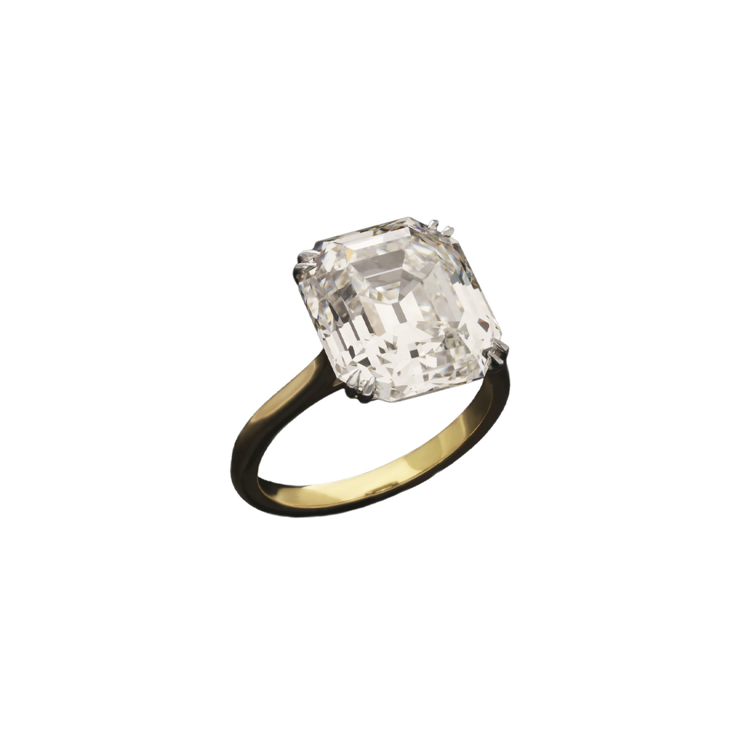 Hancocks Antique Diamond in Modern Platinum & 18KT Yellow Gold Ring front