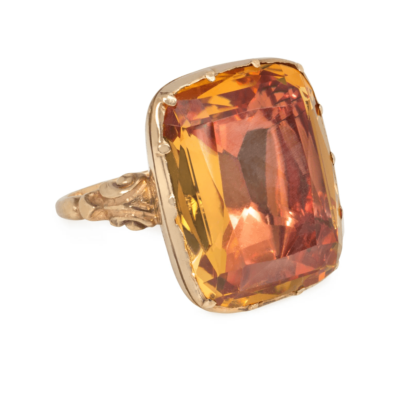 Georgian 18KT Yellow Gold Topaz Ring side