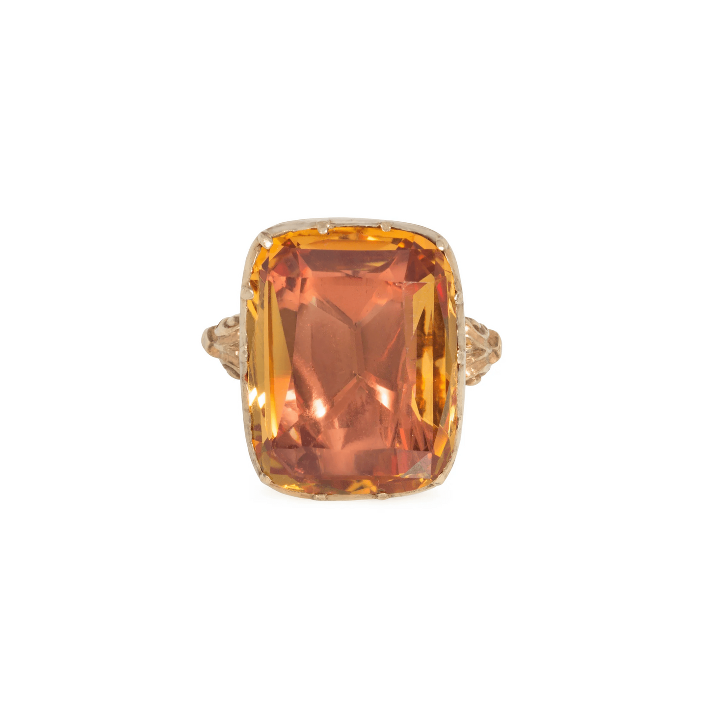 Georgian 18KT Yellow Gold Topaz Ring front