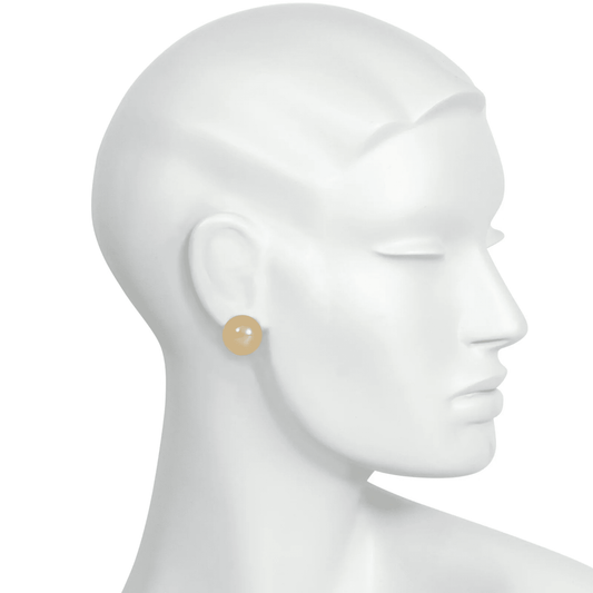 Tiffany & Co. Retro 14KT Yellow Gold Earrings on ear