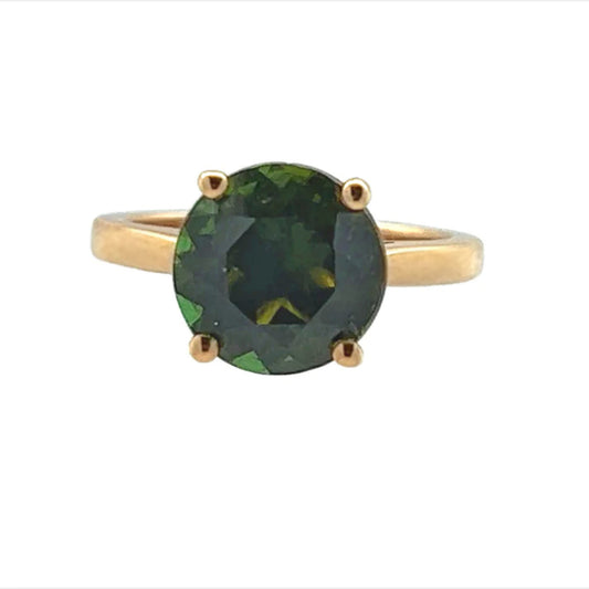 1970s 18KT Yellow Gold Tourmaline Ring front