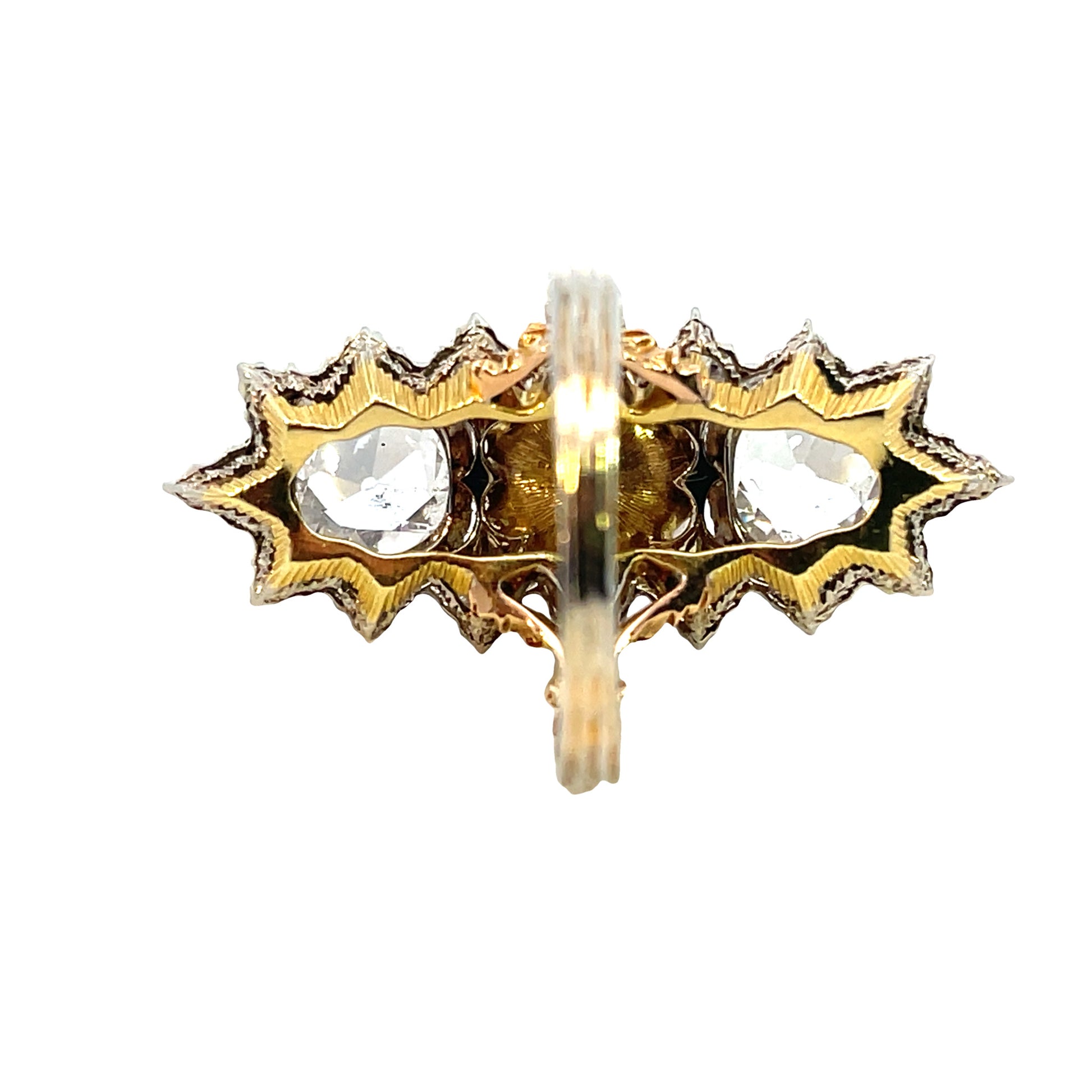 Mario Buccellati 1970s 18KT Yellow Gold Diamond & Pearl Ring back