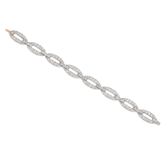 Joseph Dworak French Art Deco Platinum Diamond Bracelet front