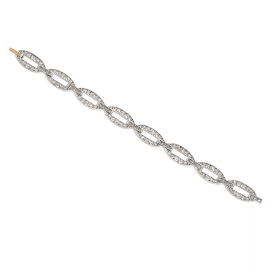 Joseph Dworak French Art Deco Platinum Diamond Bracelet back