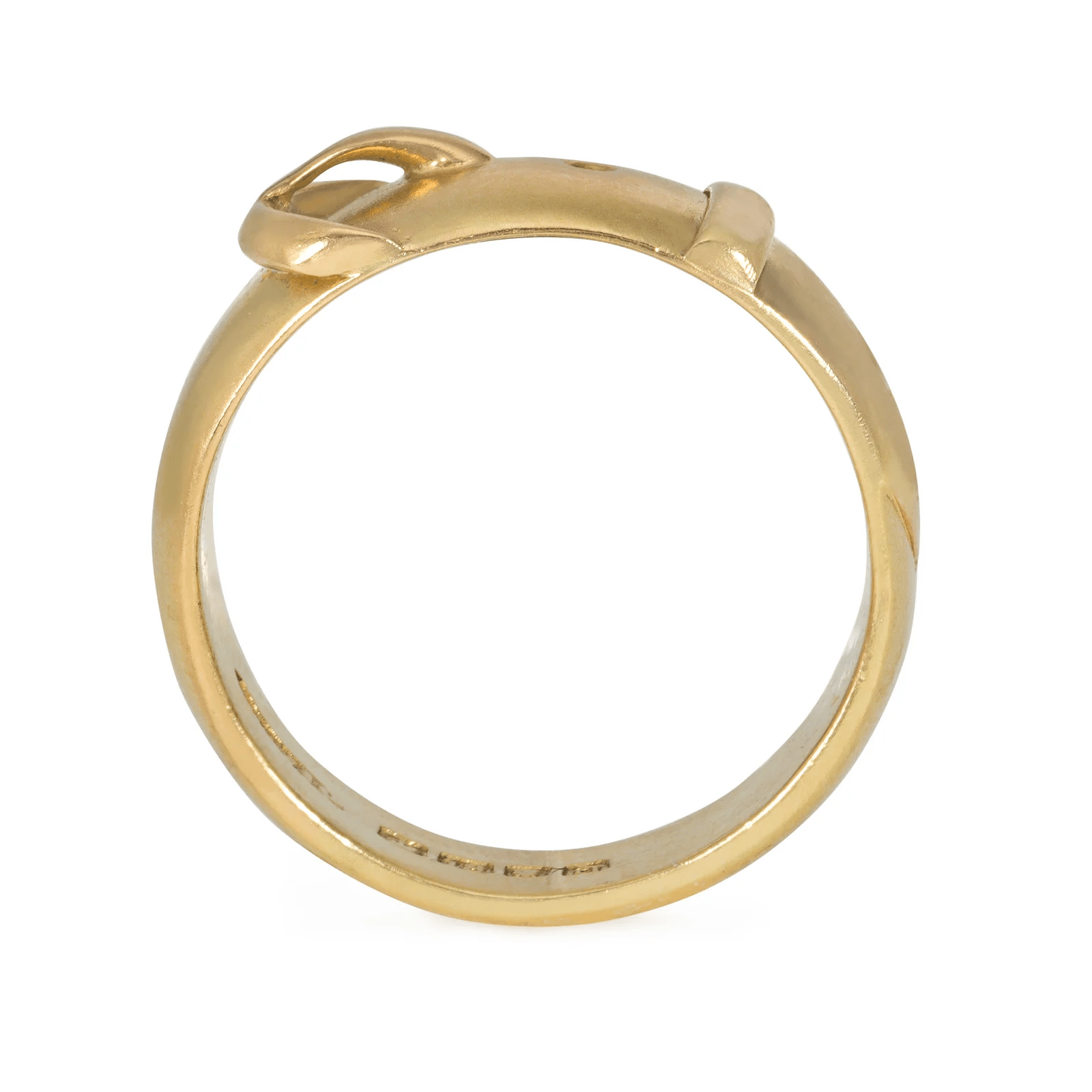 Antique 18KT Yellow Gold Buckle Ring profile