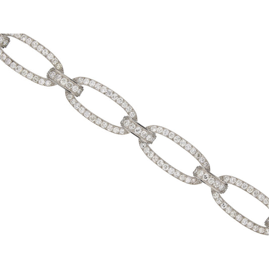 Georges Fouquet French Art Deco Platinum Diamond Bracelet close-up