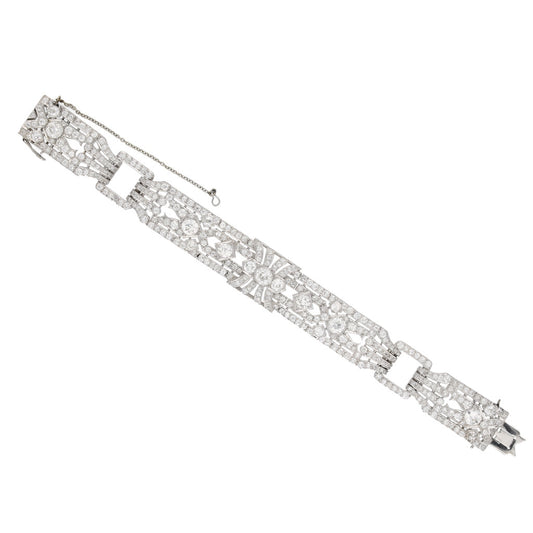 Art Deco Platinum Diamond Bracelet front