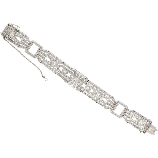 Art Deco Platinum Diamond Bracelet back