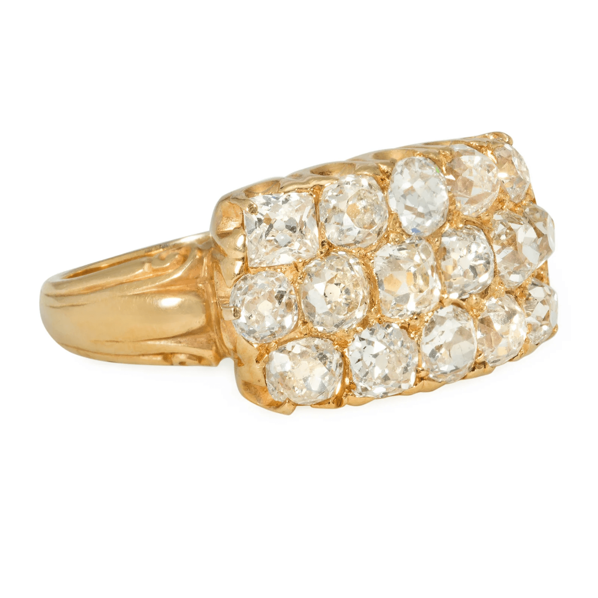 Victorian 18KT Yellow Gold Diamond Ring side