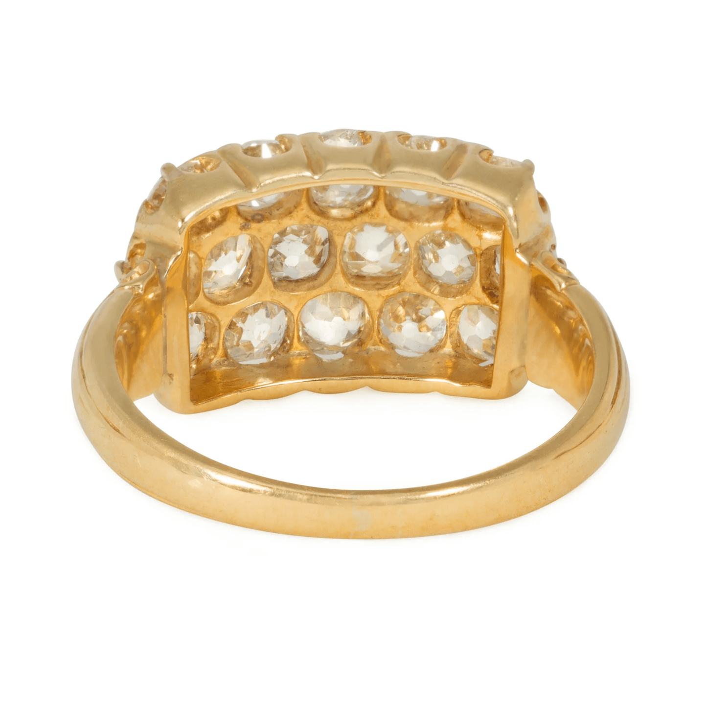 Victorian 18KT Yellow Gold Diamond Ring back